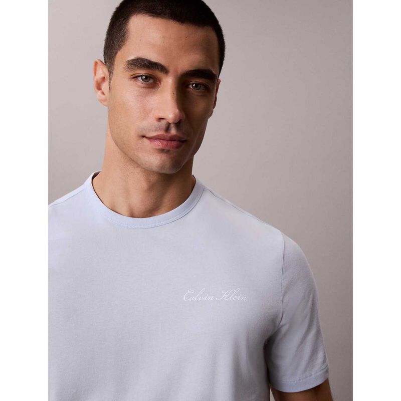Calvin Klein Cotton Poplin Graphic Script Crew Neck T-Shirt image number 2